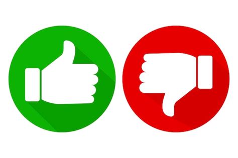 Premium Vector | Vector button good and bad Flat red and green icon of denial and approval