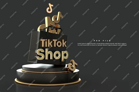 Premium PSD | Tiktok shop logo 3d