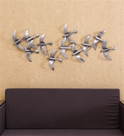 Buy Multicolor Metal Bunch Of Flying Birds Wall Art by Vedas Online - Wildlife Metal Art - Metal ...