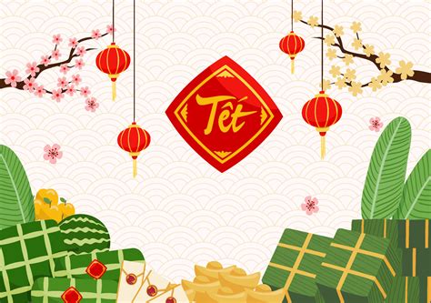 Flat Tet Vietnamese New Year 5295710 Vector Art at Vecteezy