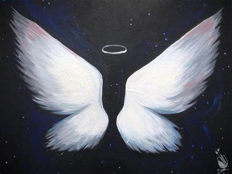 Angel Wings (as Lighted Canvas) - Wednesday, January 4, 2017 - Painting with a Twist