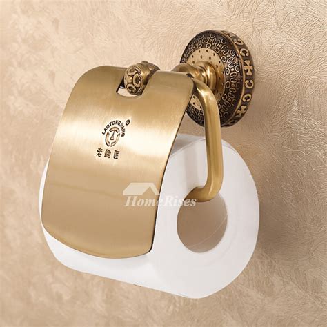 LTJ Luxury Gold / Chrome Wall Mounted Brass Toilet Paper Holder