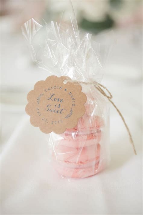 Pink Macaron Wedding Reception Favors