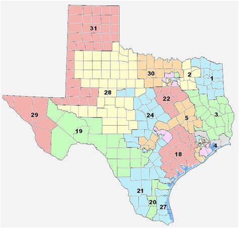 Texas Senate District Map