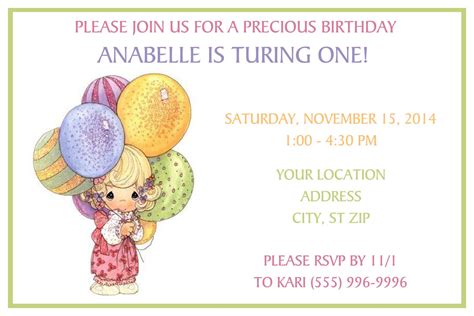 Precious Moments Birthday Invitation- Please follow me on FB by clicking on the picture twice ...