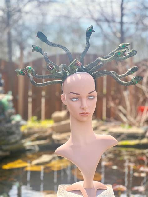 READY TO SHIP Small Green Eyed Medusa Headpiece, Snake Headpiece, Medusa Costume, Medusa Crown ...