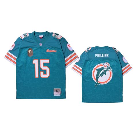 Miami Dolphins Jaelan Phillips Aqua BAPE x NFL Legacy Jersey - NB Jersey