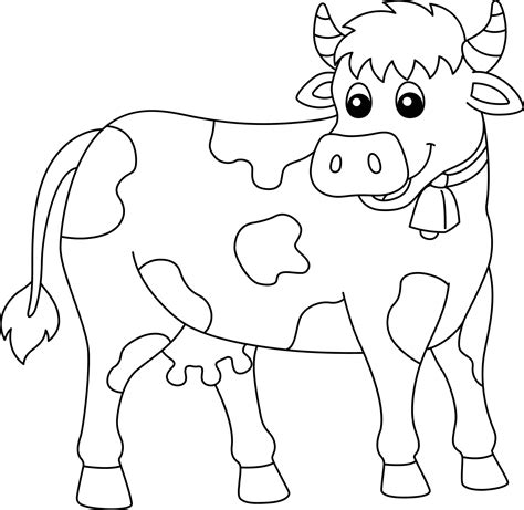 Cow Coloring Page Isolated for Kids 5163093 Vector Art at Vecteezy