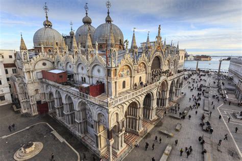 Basilica San Marco, elevated view from Torre dell'Orologio, late ...