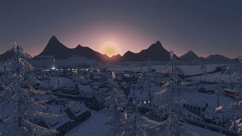 My take on northern-European themed winter town : r/CitiesSkylines