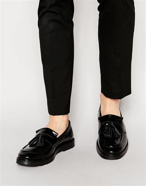 Asos Tassel Loafers In Black Leather in Black for Men | Lyst