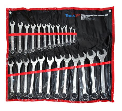 Tools XP 25 Piece Metric Combination Ring Spanner Wrench Set Tool Roll 6-32mm | Branded Housewares