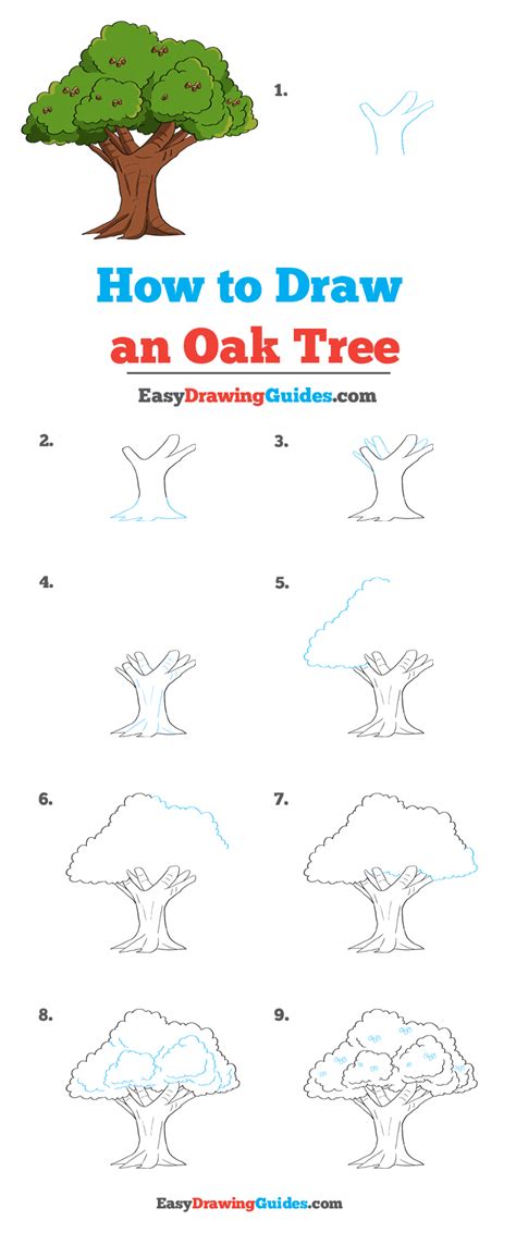 How to Draw an Oak Tree - Really Easy Drawing Tutorial Tree Drawing For ...