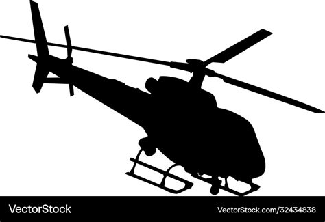 Helicopter silhouette in black Royalty Free Vector Image