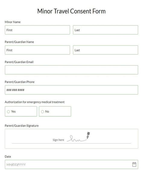 Parental Consent Form Template by 123FormBuilder