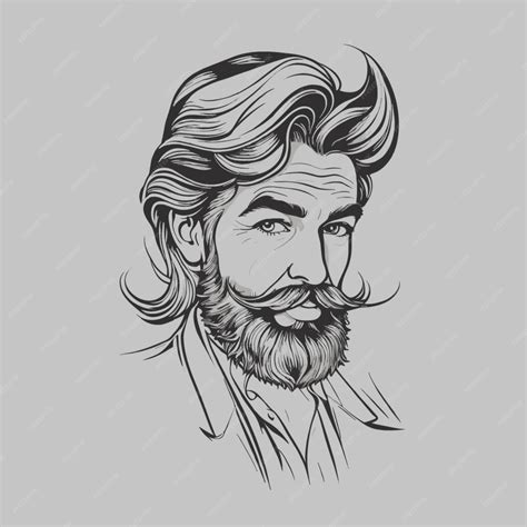 Premium Vector | Mustache drawing vector on a white background