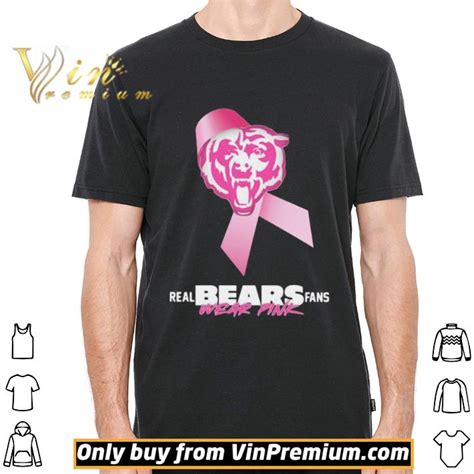 Real chicago bears fans wear pink logo cancer awareness shirt hoodie ...