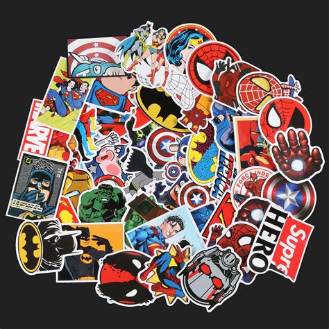 50pcs Superhero Stickers Pack/ Marvel /DC mixed stickers | Etsy