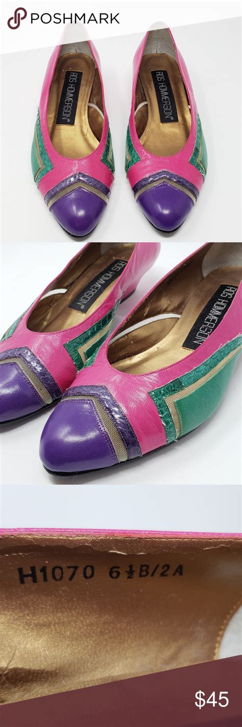 Vintage 80s Ros Hommerson Colorblock Low Heels | Low heels, Vintage ...