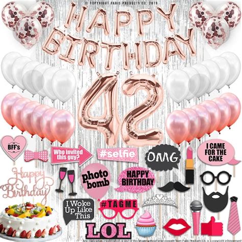 42nd Birthday Decorations Birthday Party Supplies Forty two | Etsy