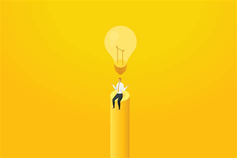 Businessman no idea sit under lightbulb turned off. 3250737 Vector Art ...