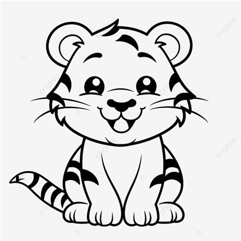 Dibujo De Dibujo Tigre Para Colorear Vector PNG ,dibujos Dibujo De ...