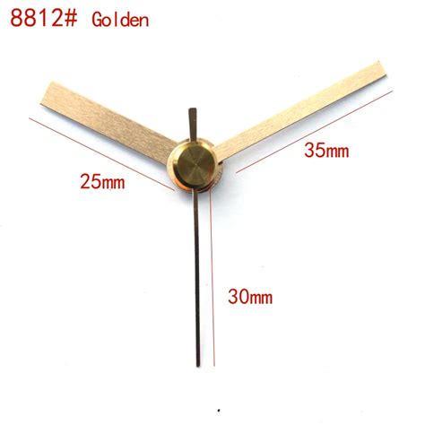 100sets S Shaft gold Clock Hands 8812# Quartz Clock Accessory DIY short Hands Metal Aluminum ...