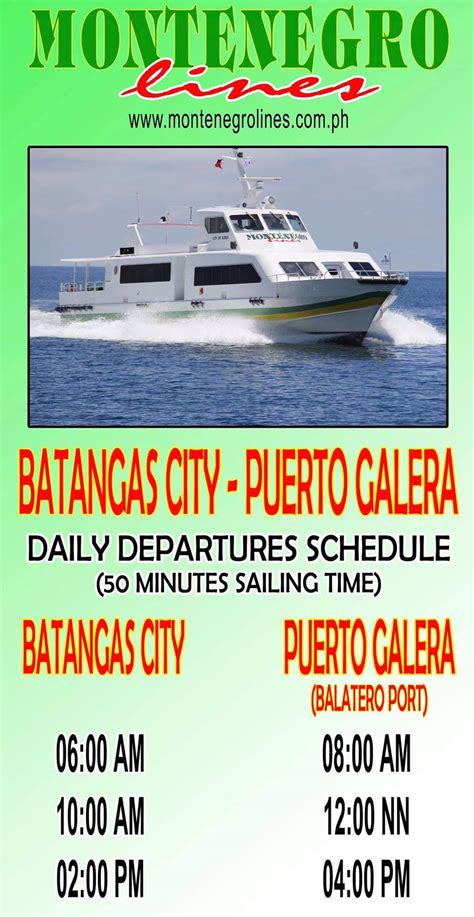 2020 Montenegro Lines Batangas-Puerto Galera: Schedule, Fare and Booking