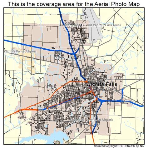 Aerial Photography Map of Wichita Falls, TX Texas