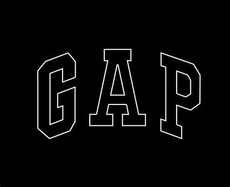 Gap Logo Symbol Brand White Design Clothes Fashion Vector Illustration With Black Background ...