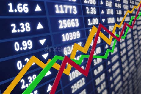 Stock Market Graph with an Arrow Going Up Stock Photo - Image of index ...