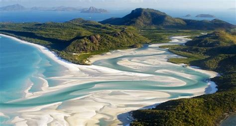 Aerial shot of Whitehaven Beach, Whitsunday Island off Queensland, Australia - Bing Gallery