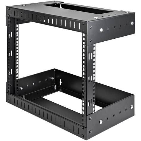 8U 19″ Wall Mount Network Rack – Adjustable Depth 12-20″ 2 Post Open Frame Server Room Rack for ...