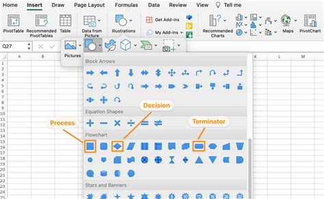 Flowchart In Excel How To Create Flowchart Using Shapes?