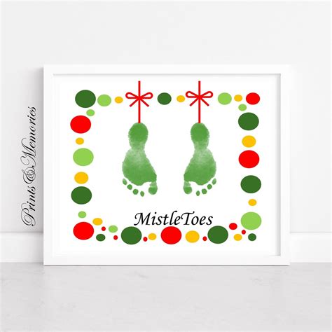 Mistletoes Footprint Art Footprint Craft Baby Toddler Kid - Etsy