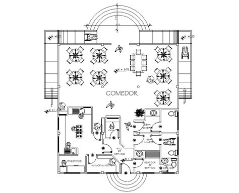 Cafeteria Plan Download DWG File - Cadbull