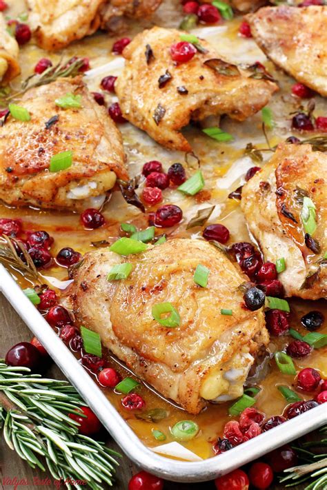 Rosemary Cranberry Baked Chicken Thighs « Valya's Taste of Home