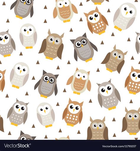 Cute cartoon owl seamless texture owl pattern Vector Image