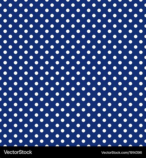 Seamless white polka dots navy blue background Vector Image