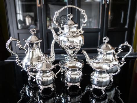 Vintage Silver Plate Tea Set Coffee Service Set With Tilting Pot ...