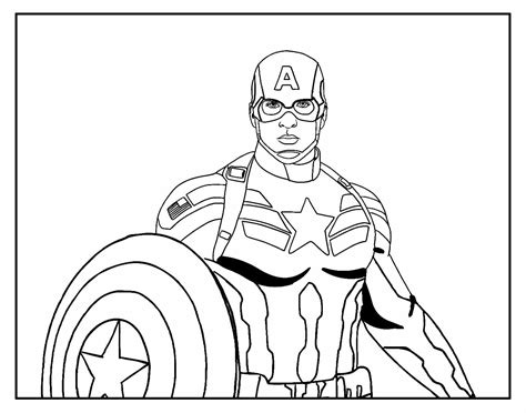 Captain America Picture coloring page - Download, Print or Color Online for Free