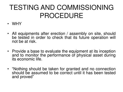 Commissioning Process