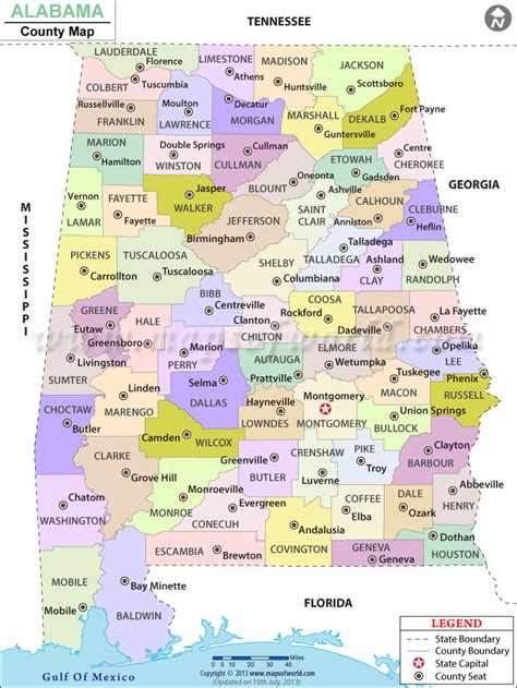 Buy Alabama County Map