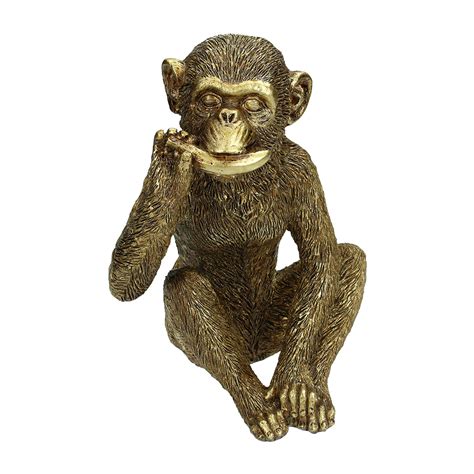 Ornament Statue Monkey Speak Gold – IDdesign Oman