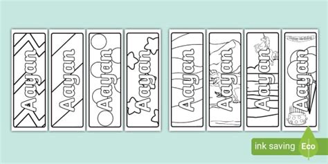 FREE! - Aayan Name Simple Colouring Bookmarks (teacher made)