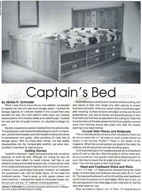 Captains Bed Plans • WoodArchivist