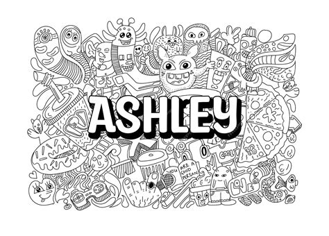 Premium Vector | Name Doodle Hand Drawn Art for Ashley