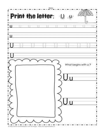 The Letter Uu Worksheets