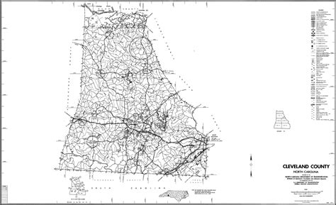 1990 Road Map of Cleveland County, North Carolina