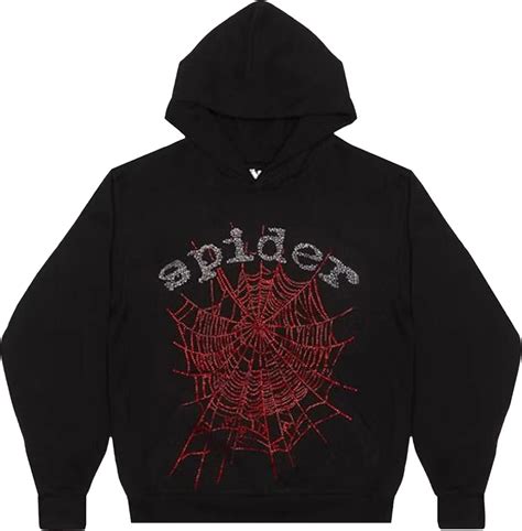 Sp5der OG Rhinestone Logo Hoodie 'Black'